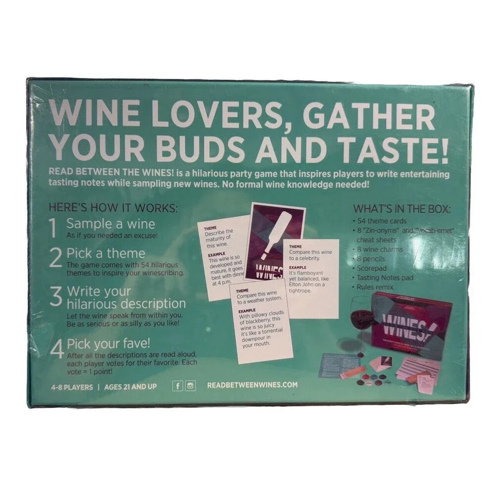 Read Between The Wines! The Party Game of Wine Wit & Wordplay by Uncorked Sealed